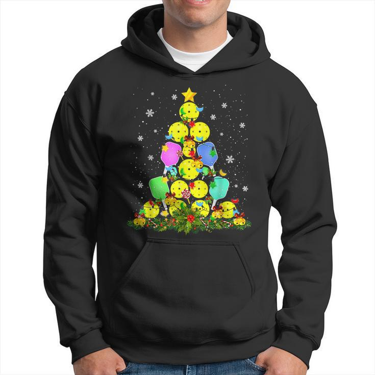 Pickleball Christmas Tree Santa Pickleball X Mas Lights 2022  Men Hoodie Graphic Print Hooded Sweatshirt
