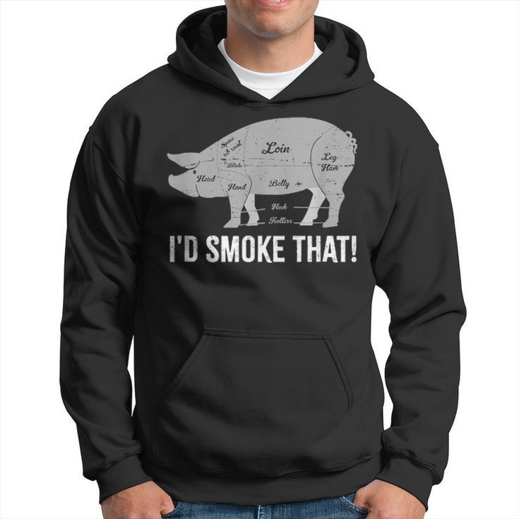 Pig Id Smoke That Bbq Grilling Fathers Day Smoking Meat Hoodie