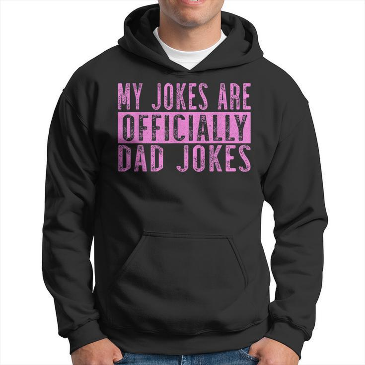 Pink Girl Dad Pregnancy Announcement My Jokes Are Officially Gift For Mens Hoodie