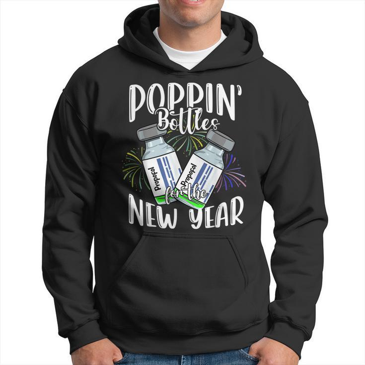 Poppin Bottles For The New Year Funny Icu Nurse Crew 2023  Hoodie