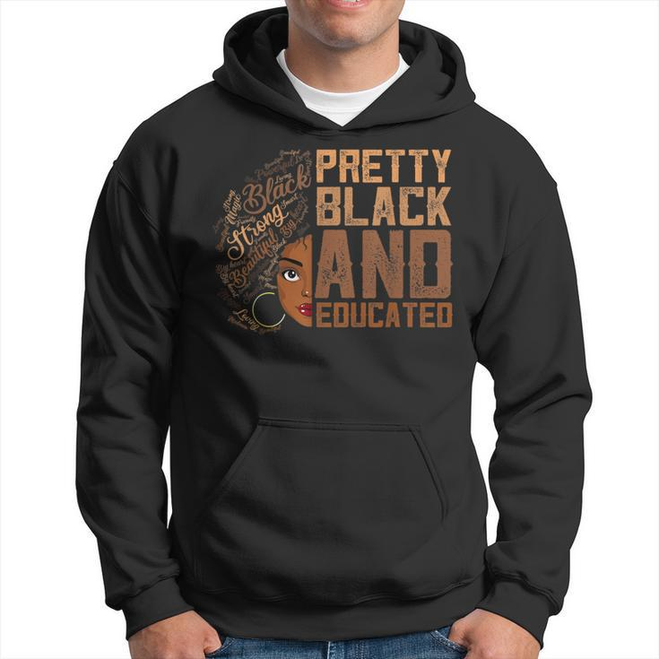 Pretty Black Girl Afro Women Black & Educated History Month  Hoodie