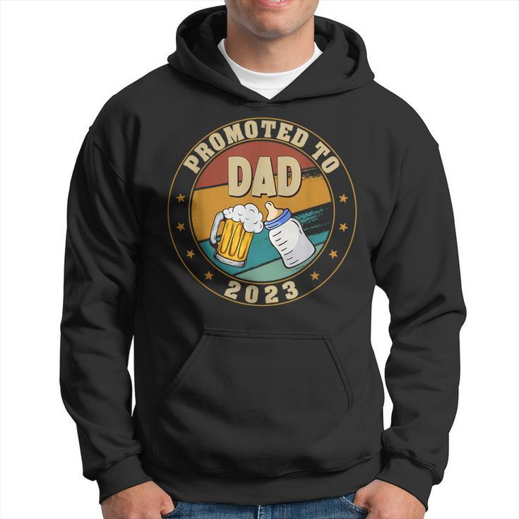 Promoted To Dad 2023 Mom Baby Pregnancy Announcement Father Gift For Mens Hoodie