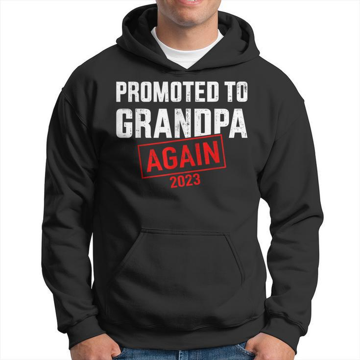 Promoted To Grandpa 2023 Again For New Baby Grandfather Gift For Mens Hoodie
