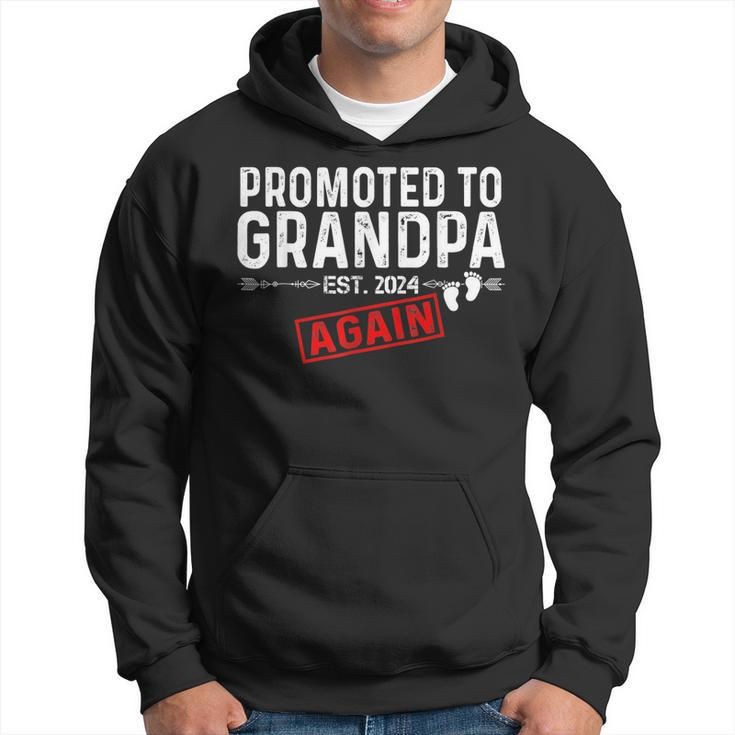 Promoted To Grandpa Again Est 2024 Pregnancy Hoodie