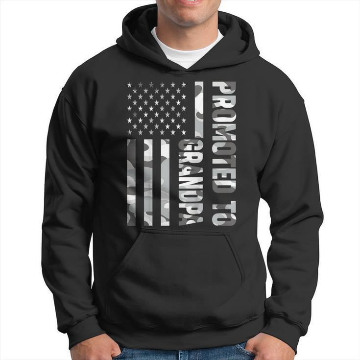 Promoted To Grandpa American Flag Camo Fathers Day Shirt Hoodie