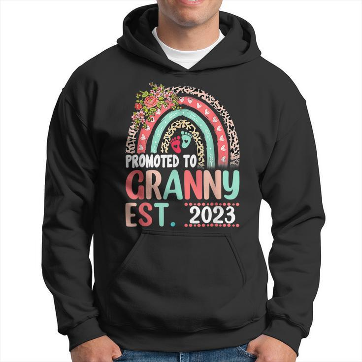 Promoted To Granny Est 2023 Leopard Rainbow Mothers Day  Hoodie