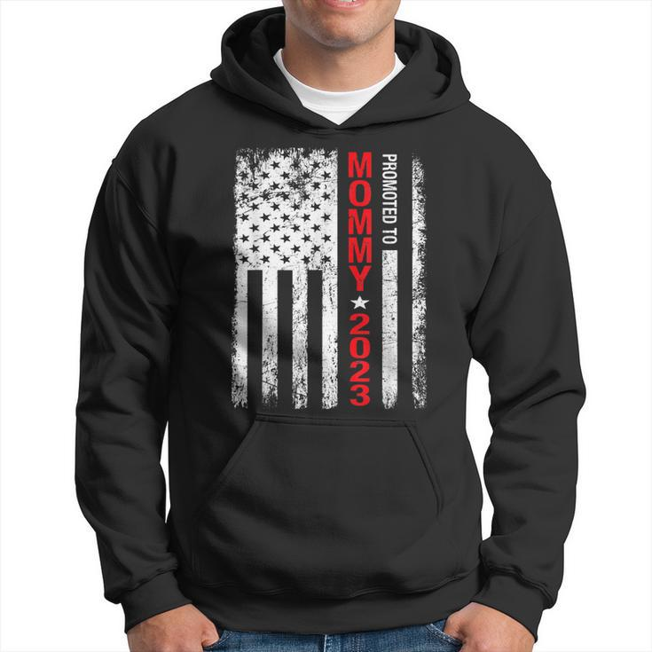 Promoted To Mommy Est 2023 Mothers Day New Mama Us Flag  Hoodie