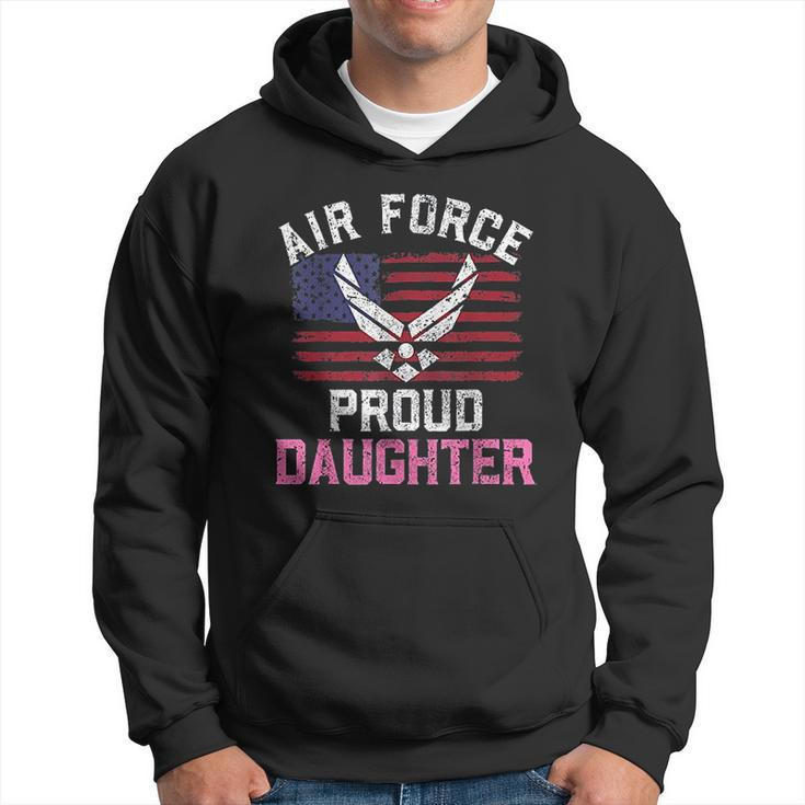 Proud Air Force Daughter American Flag Veteran Men Hoodie