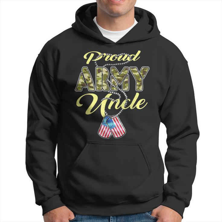 Proud Army Uncle Camo Us Flag Dog Tag Military Family Gifts Gift For Mens Hoodie