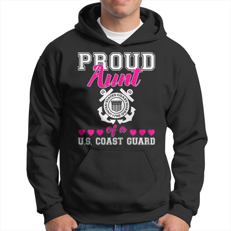 Proud Aunt Of A Us Coast Guard Military Family 4Th Of July Gift For Womens Hoodie