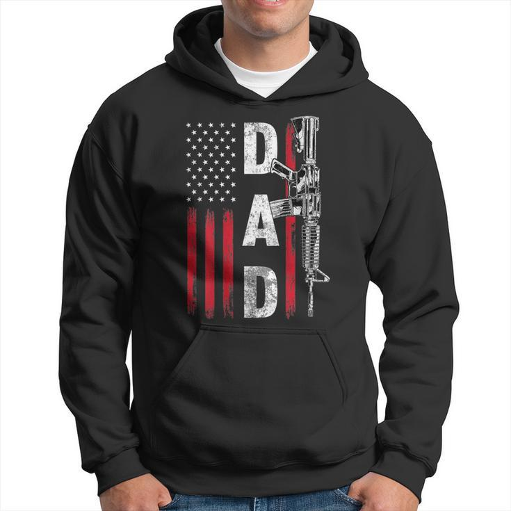 Proud Dad Daddy Gun Rights Ar15 American Flag Fathers Day Gift For Mens Hoodie