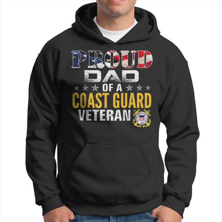 Proud Dad Of A Coast Guard Veteran American Flag Military  Hoodie