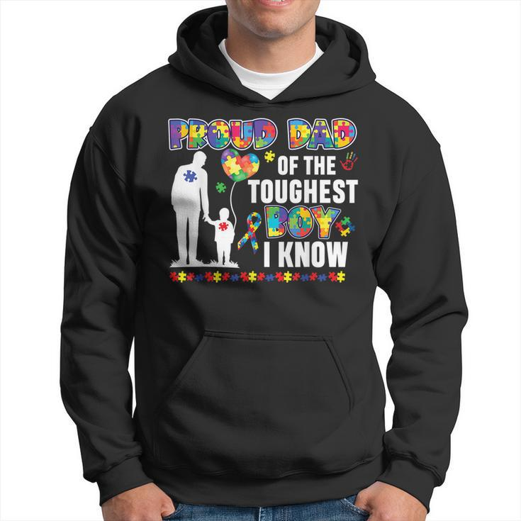 Proud Dad Of The Toughest Boy Autistic Autism Awareness Mens Hoodie