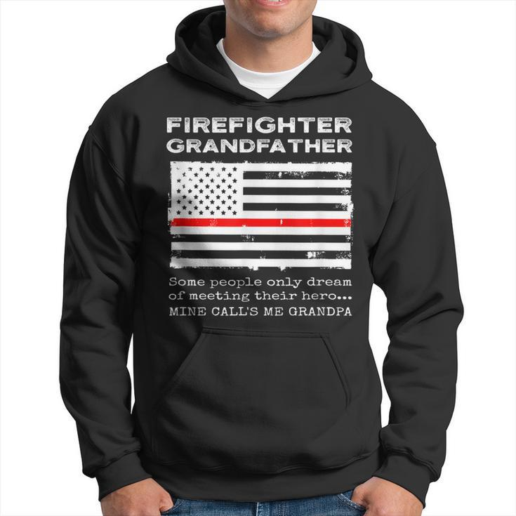 Proud Firefighter Grandfather Fireman Firewoman Grandpa Flag Hoodie