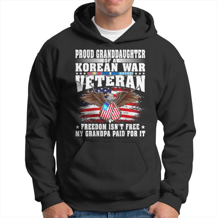 Proud Granddaughter Of Korean War Veteran Vets Family Gift  Men Hoodie Graphic Print Hooded Sweatshirt