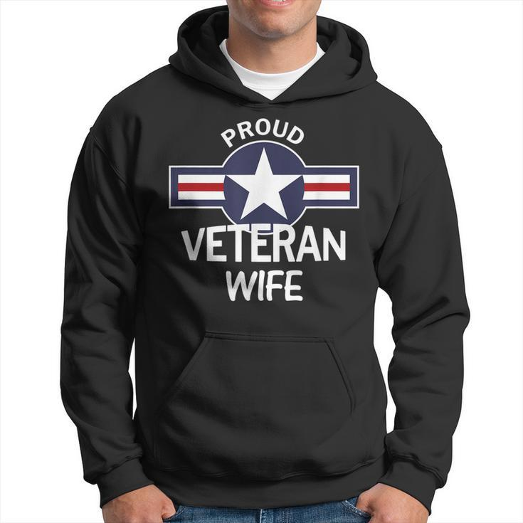 Proud Military Veteran Wife Vintage Aircraft Roundel  Men Hoodie Graphic Print Hooded Sweatshirt