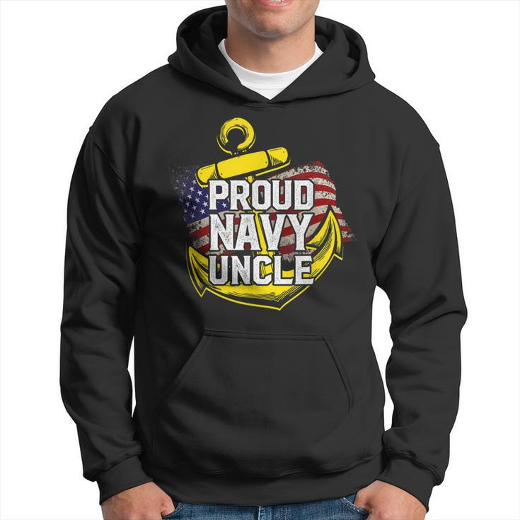 Proud Navy Uncle American Flag Anchor Gold Gift Gift For Mens Hoodie