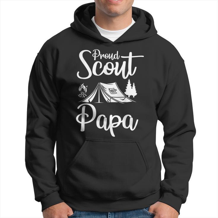 Proud Scout Papa Camping Scouting Tent Scout Dad Leader Hoodie