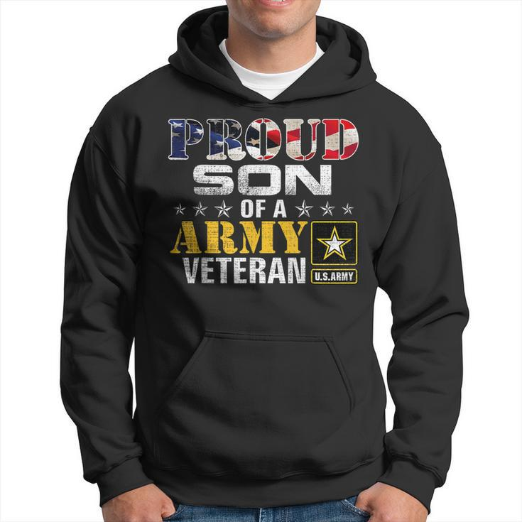 Proud Son Of A Army Veteran American Flag Military Gift  Hoodie