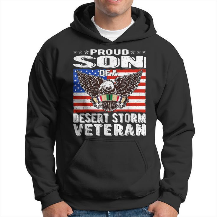 Proud Son Of Desert Storm Veteran Persian Gulf War Veterans  Men Hoodie Graphic Print Hooded Sweatshirt