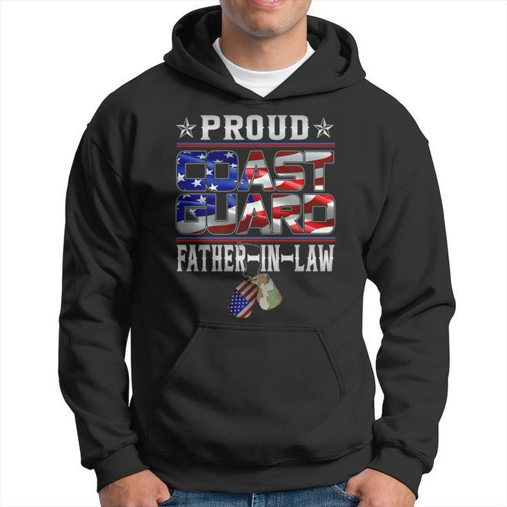 Proud Us Coast Guard Father-In-Law Dog Tags Military Family   Hoodie