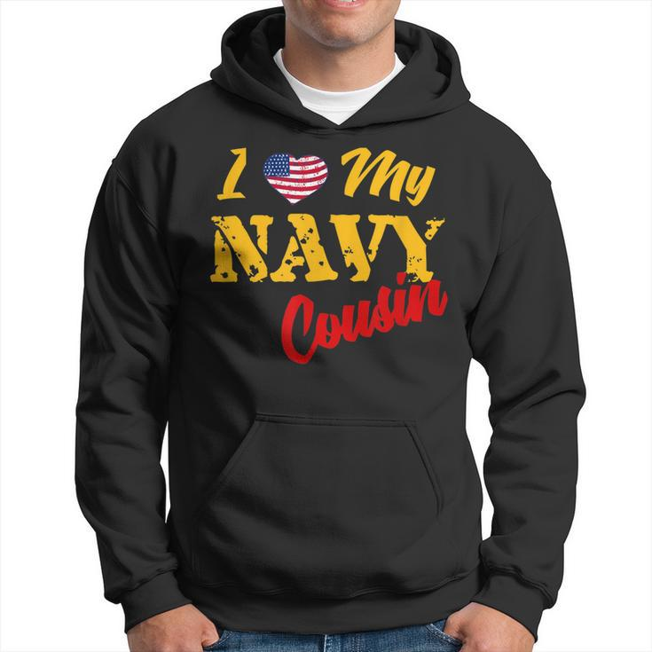 Proud Us Navy Cousin American Military Family Flag Gift Hoodie