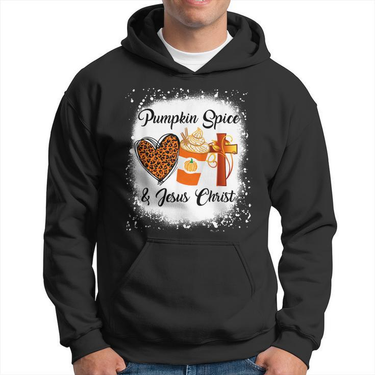 Pumpkin Spice And Jesus Christ Leopard Heart Coffee Men Hoodie