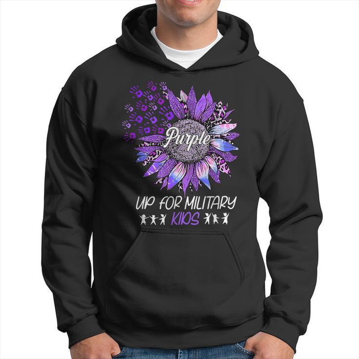 Purple Up For Military Kids Sunflower Purple Military Month Hoodie