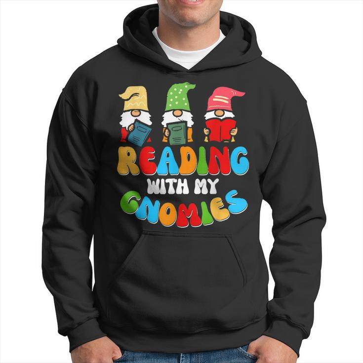 Reading With My Gnomies Funny Gnomes Book Lover  Hoodie