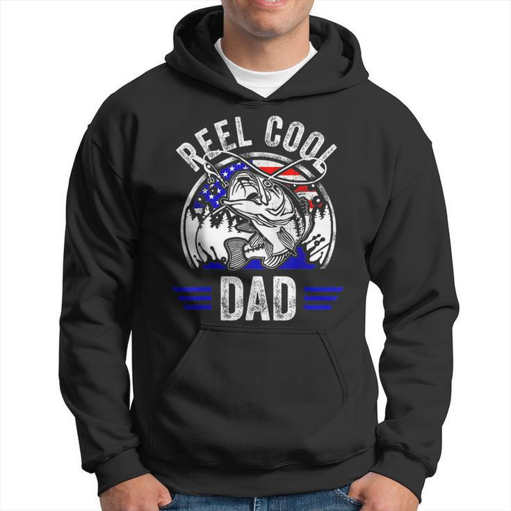 Reel Cool Dad Fathers Day Fisherman Fishing Vintage Hoodie