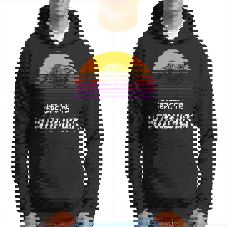 Respect The Groundhog Woodchuck Retro Ground-Hog Day  Hoodie