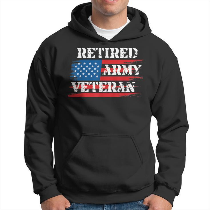 Retired US Army Military Veteran Gift  Men Hoodie Graphic Print Hooded Sweatshirt