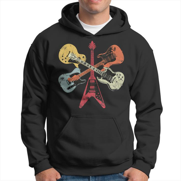 Retro Distressed Guitar Collection Rock Music Fan Guitarist Hoodie