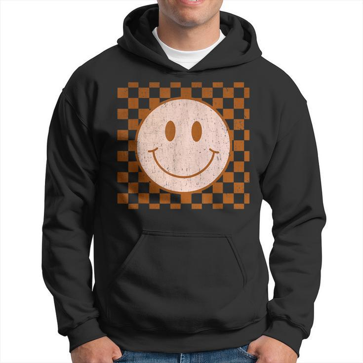 Retro Happy Face  Smile Face Checkered Pattern Trendy  Hoodie