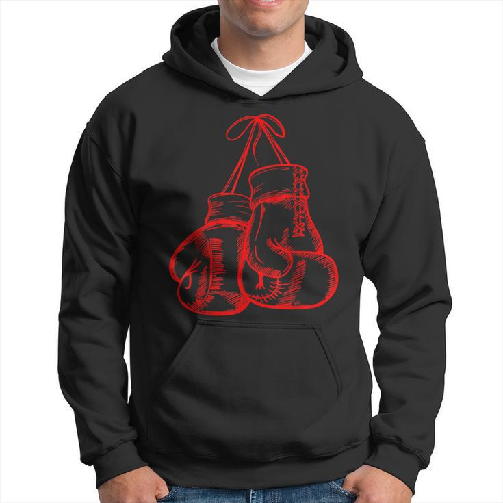 Retro Love Red Boxing Gloves Gifts Boxer Gift Hoodie
