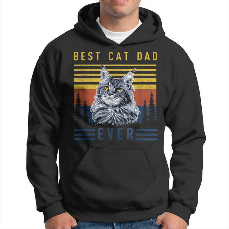 Retro Maine Coon Cat Best Cat Dad Ever Funny Cat Maine Coon Hoodie