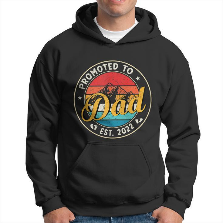 Retro New Dad First Dad Promoted To Dad Est 2022 Hoodie