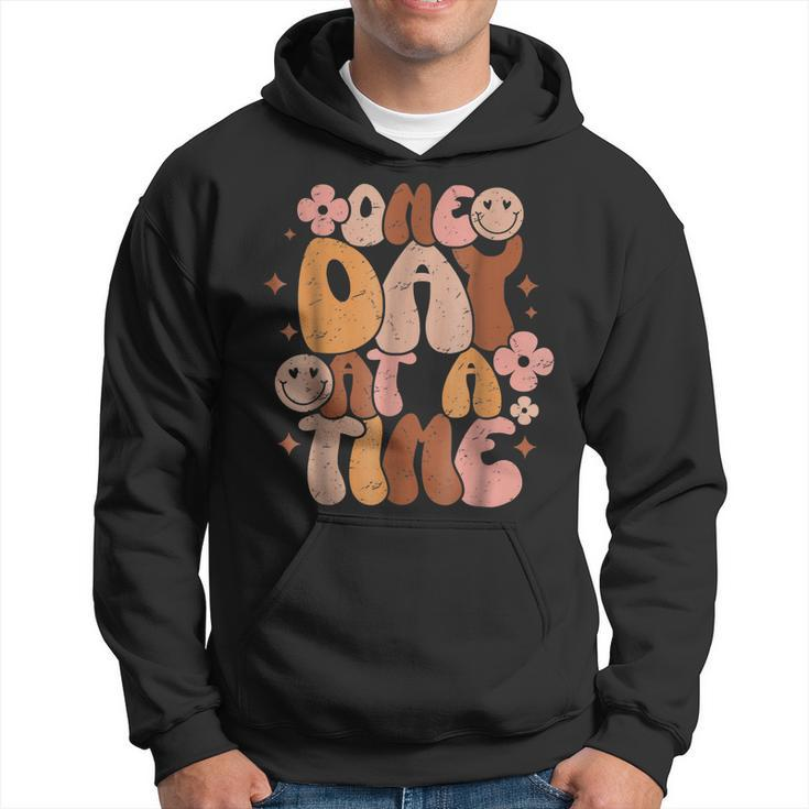 Retro One Day At A Time Groovy Funny Quotes  Hoodie