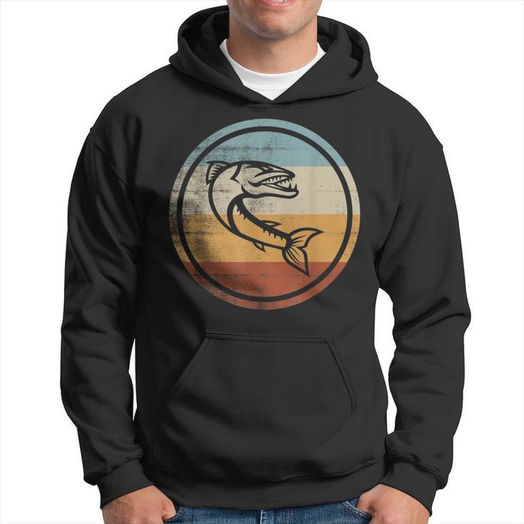 Retro Vintage Angeln Fischen Großer Barrakuda Hoodie