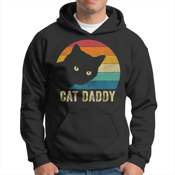 Retro Vintage Cat Daddy Funny Cat Dad Gifts Fathers Day Hoodie