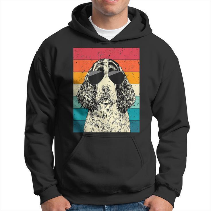 Retro Vintage English Springer Spaniel Sunglasses Dog Lovers  Hoodie