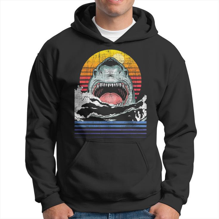 Retro Vintage Shark - Marine Biologist Wildlife Shark Lovers  Hoodie