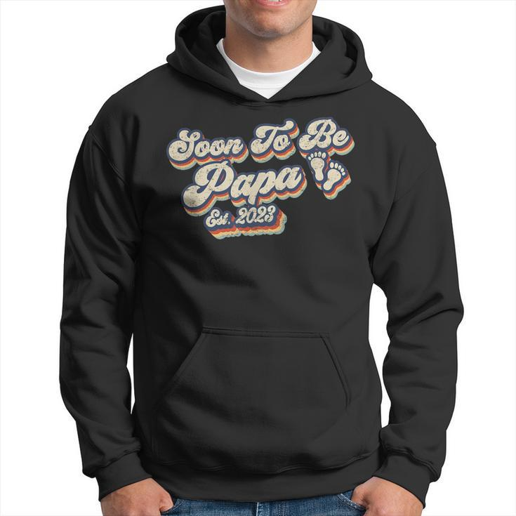 Retro Vintage Soon To Be Papa 2023 New Dad First Time Dad  Hoodie