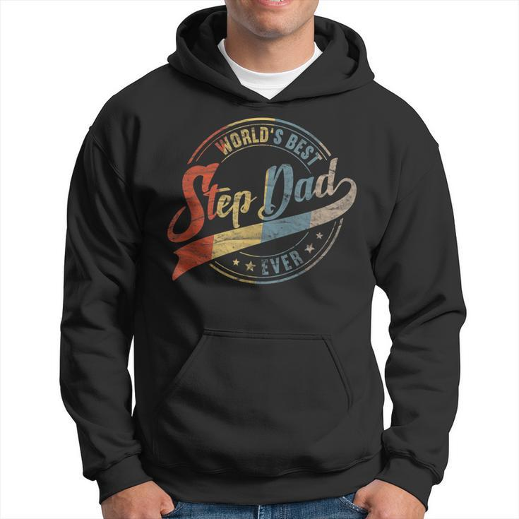 Retro Vintage Worlds Best Step Dad Ever Gift For Mens Hoodie