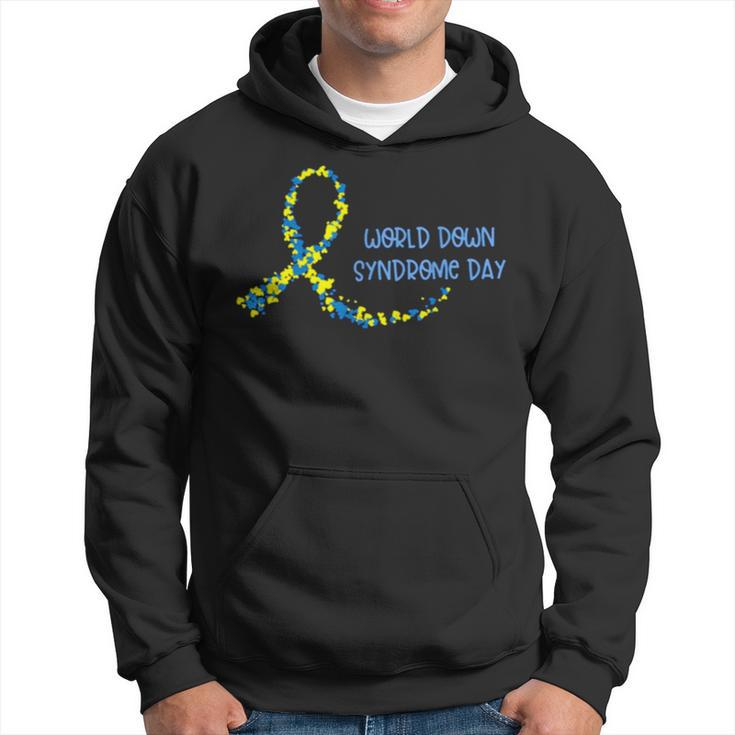 Ribbon World Down Syndrome Day V2 Hoodie