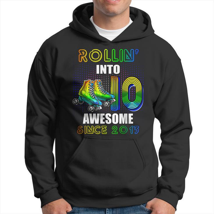 Rollin Into 10 Awesome 2013 Roller Skating 10Th Birthday  Hoodie
