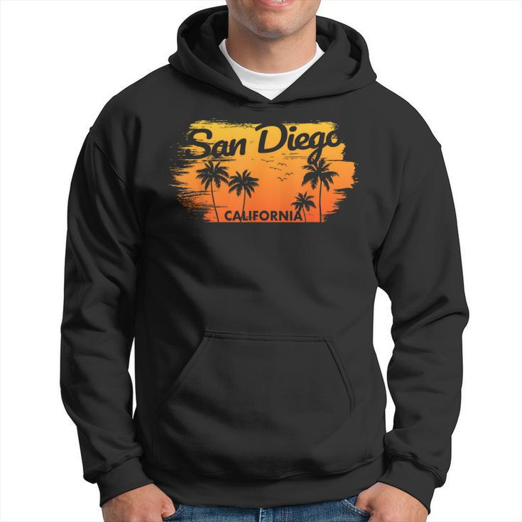 San Diego Sunset - California - Throwback Design - Classic Hoodie
