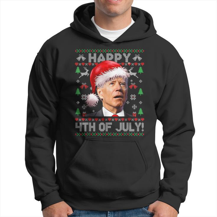 Santa Joe Biden Happy 4Th Of July Ugly Christmas Sweater  V3 Men Hoodie Graphic Print Hooded Sweatshirt