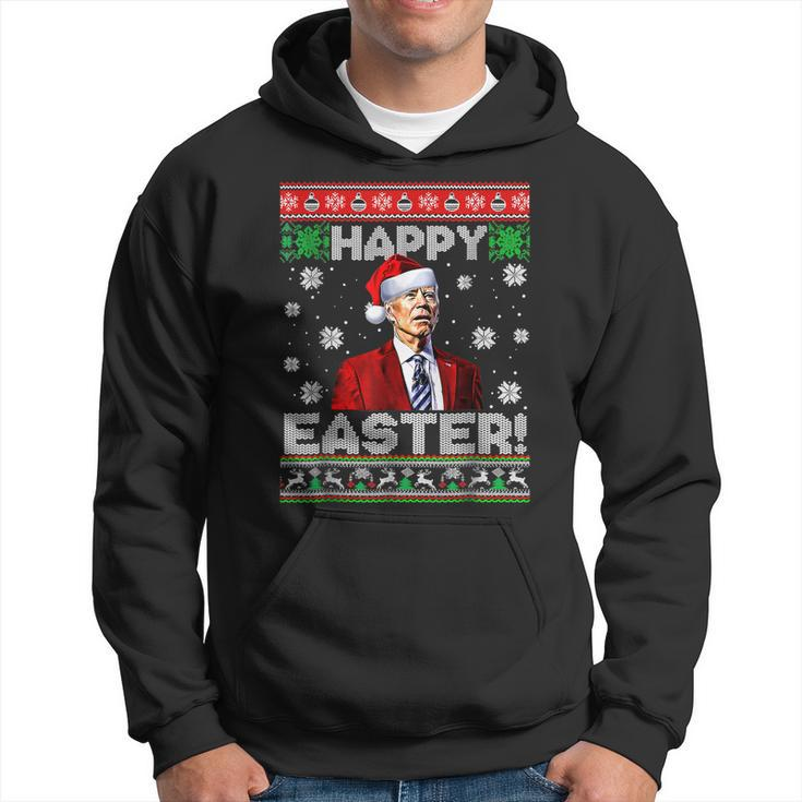 Santa Joe Biden Happy Easter Ugly Christmas  V14 Men Hoodie Graphic Print Hooded Sweatshirt