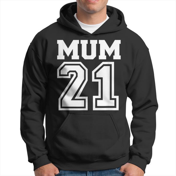 Schwarzes Hoodie Mum 21 im Sportdesign, Perfektes Tee für Mütter